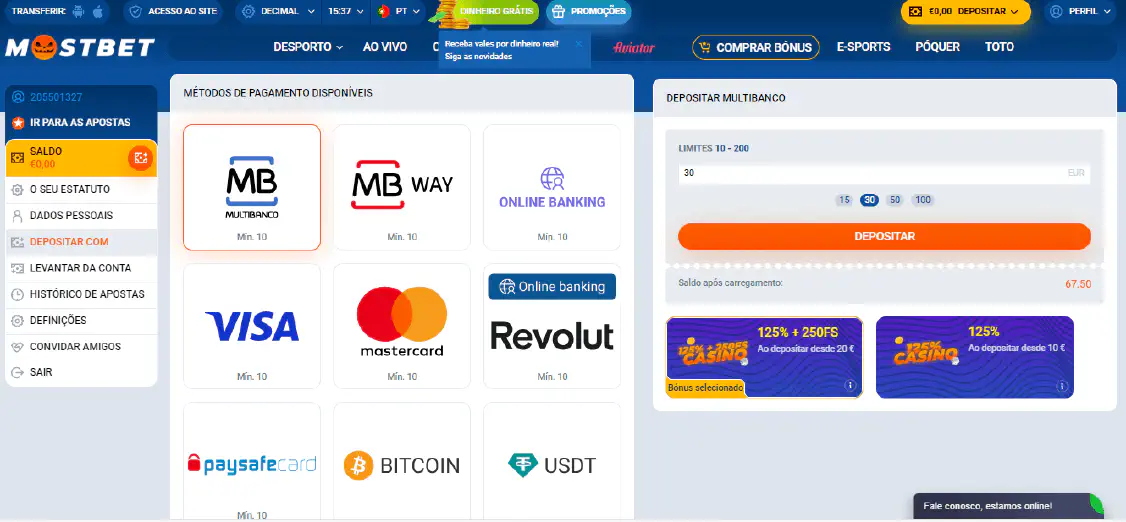 Métodos de pagamentos